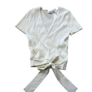 Wilfred All Tied Up Sweater Short sleeve knit wrap sweater Size Medium